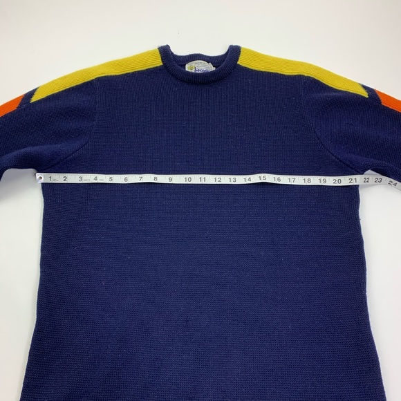 Beconta Vintage Virgin Wool Knit Sweater Blue XL - Picture 8 of 12
